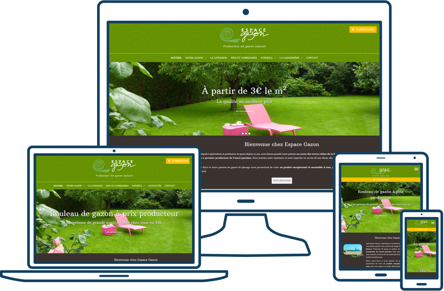 Création du nouveau site internet des agriculteurs de Espace Gazon à Dangeau (28)