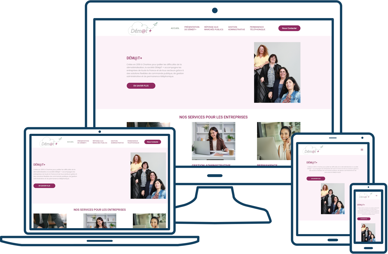 Création du nouveau site internet de la société Dém@t+ à Chartres (28)