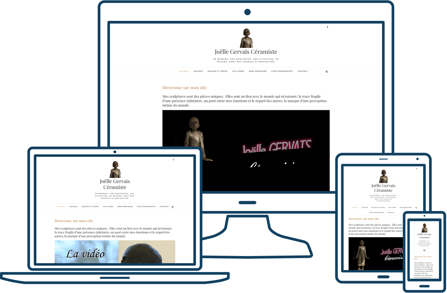 Création du nouveau site internet de la céramiste Joëlle Gervais à Saint-Georges-sur-Cher (41)